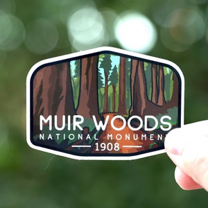 Muir Woods National Monument Sticker - National Park Decal - for water bottles, car windows, weather and UV resistant sticker