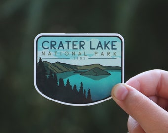 Crater Lake National Park - Waterproof Vinyl Sticker, UV resistant Decal