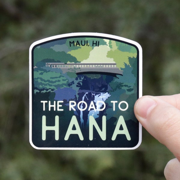 The Road to Hana Highway Sticker  | Waterproof Vinyl UV resistant Decal | Remember your 3 hour drive on Maui with this Sticker