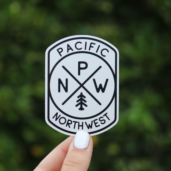 Pacific Northwest Compass - Waterproof Vinyl Sticker, UV resistant Decal