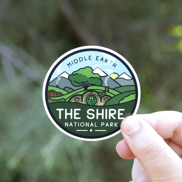 The Shire National Park Sticker | Waterproof Vinyl Sticker, UV resistant Decal | Visit all the Middle Earth Parks from Middle Earth!