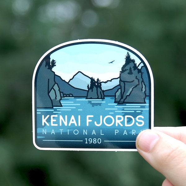 Kenai Fjords National Park Sticker | Waterproof Vinyl, UV resistant Decal |  visit ice fields and the numerous fjords carved by glaciers