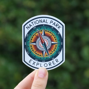 National Park Explorer - Waterproof Vinyl Sticker, UV resistant Decal