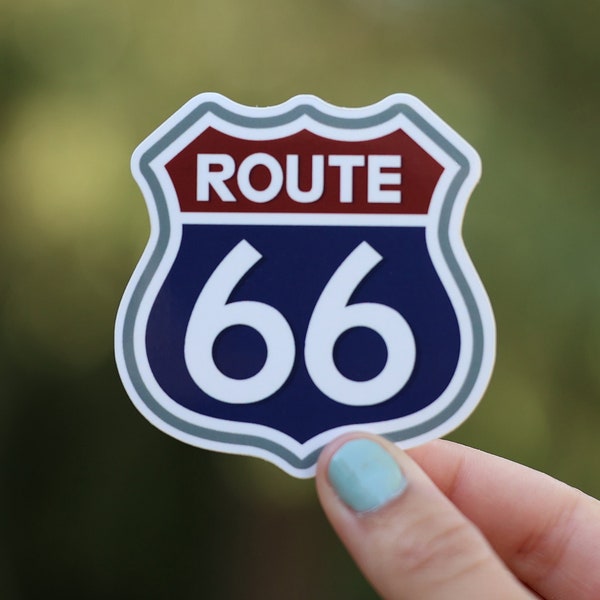 U.S. Route 66 Sticker | Waterproof Waterproof Vinyl, UV resistant Decal | Road Sign works great for windows, waterbottles, or laptops