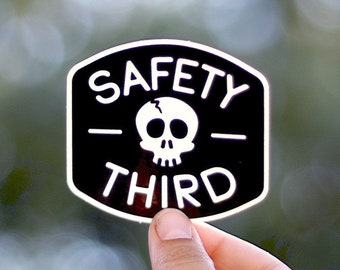 Safety Third Sticker |  Waterproof Vinyl Decal | For helmets and water bottles