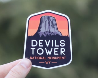 Monumento Nacional Devils Tower - Pegatina de vinilo impermeable, calcomanía resistente a los rayos UV