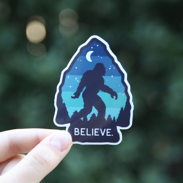 Bigfoot Believe - Waterproof Waterproof Vinyl Sticker, UV resistant Decal