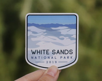 Parque Nacional White Sands - Adhesivo de vinilo resistente al agua, adhesivo resistente a los rayos UV