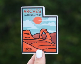 Utah State Arches National Park - Waterdichte vinylsticker, UV-bestendige sticker