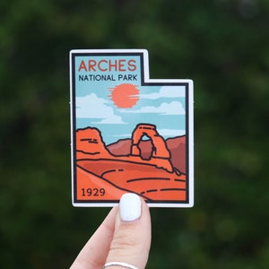 Utah State Arches National Park - Waterproof Vinyl Sticker, UV resistant Decal