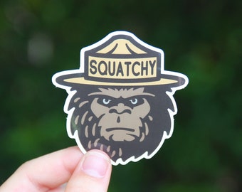 Squatchy, Bigfoot - Pegatina de vinilo impermeable, calcomanía resistente a los rayos UV