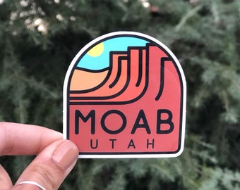 Moab Utah Sticker - Utah Decal - For those who love the Red Rocks, The River, The Hiking, The Exploring