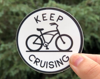 Keep Cruising Sticker |  Beach Cruiser Decal | Great for bicycle water bottles or car windows