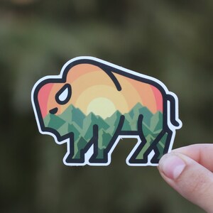 Wild Bison - Waterproof Vinyl Sticker, UV resistant Decal