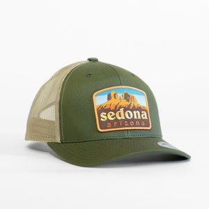 Sedona Arizona Hat | RetroTrucker Cap | Embroidered and Woven Patch on the front