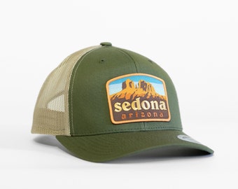 Sedona Arizona Hat | RetroTrucker Cap | Embroidered and Woven Patch on the front