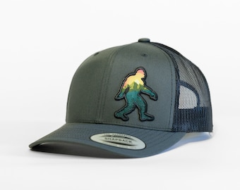 Adventure Sasquatch Hat | Baseball Cap with Bigfoot Walking Patch | Stay Squatchy