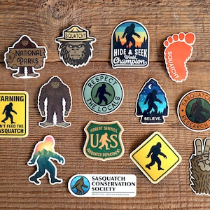 Bigfoot Sticker Set, Choose your quantity and designs