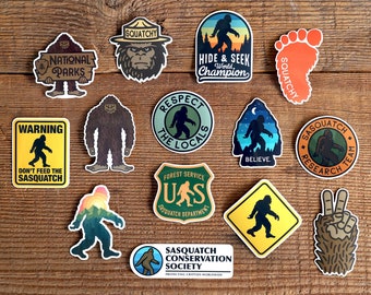 Bigfoot Sticker Set, Choose your quantity and designs