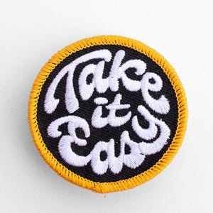 Écusson brodé Take it Easy : à repasser ou à coudre