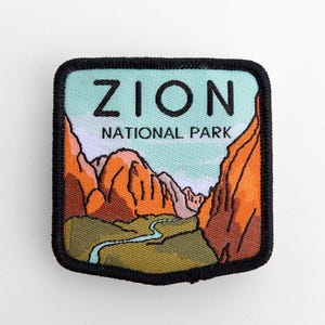 Zion National Park Woven Patch: Embroidered Iron-On Applique
