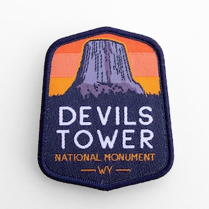 Devils Tower National Monument Patch |  Iron on Woven and Stitched Patch
