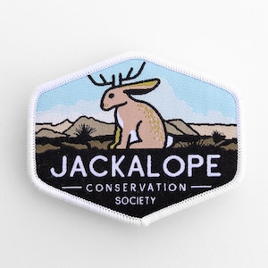 Jackalope Conservation Society Patch: Embroidered Cryptozoology Emblem