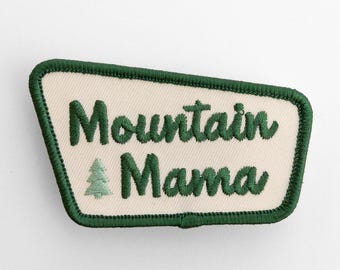 Mountain Mama Embroidered Patch: Iron-On Nature Applique