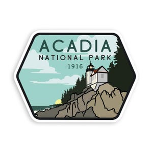 Acadia National Park - Waterproof Vinyl Sticker, UV resistant Decal - for national park visitors