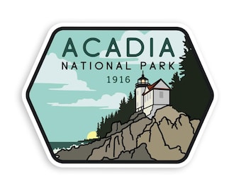 Acadia National Park Sticker: Weatherproof Vinyl Decal, UV Resistant