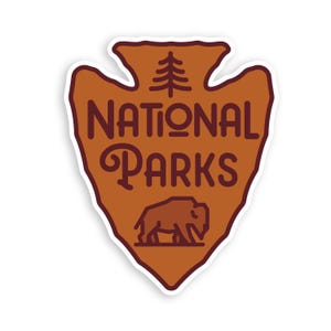 National Parks Arrowhead - Waterproof Vinyl Sticker, UV resistant Decal