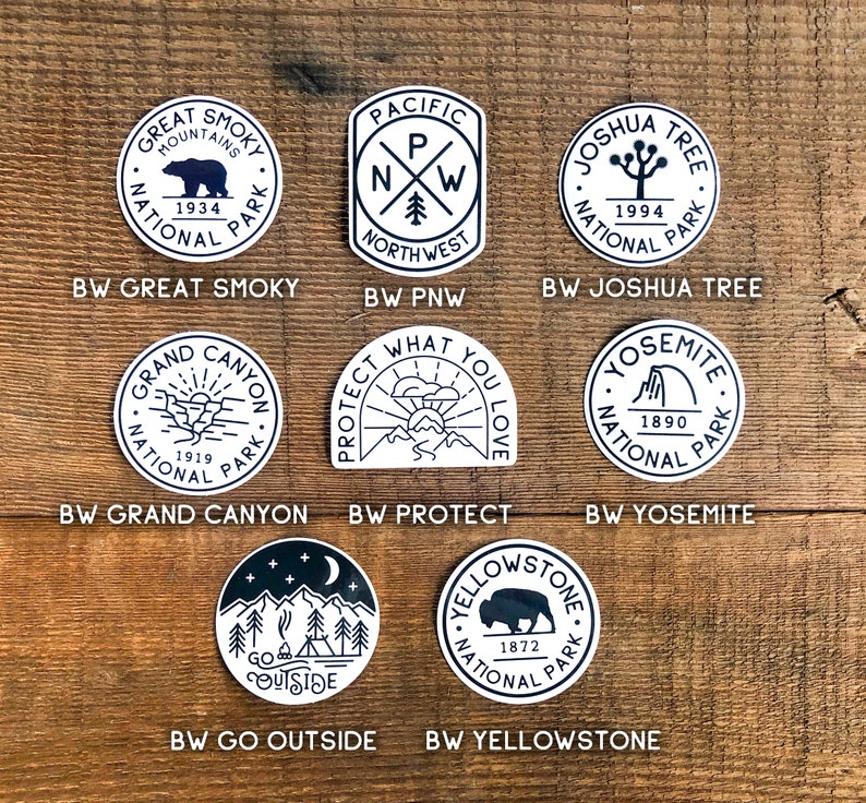 National Park Sticker Set Waterproof Vinyl Sticker, UV resistant NP Decal Choose as few or many of your favorite parks as you like image 8