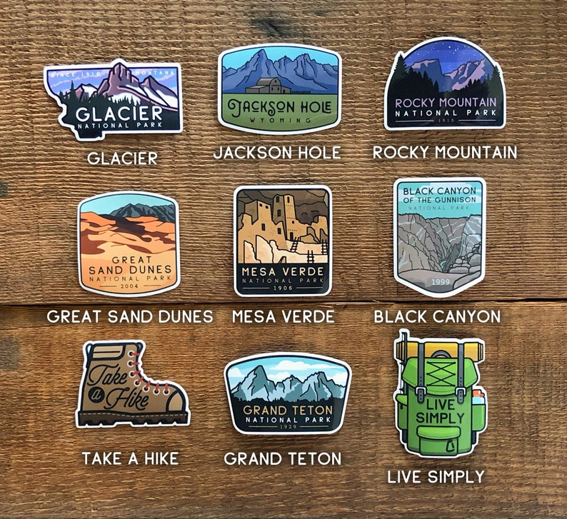 National Park Sticker Set Waterproof Vinyl Sticker, UV resistant NP Decal Choose as few or many of your favorite parks as you like image 6