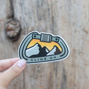 Climb On Waterproof Vinyl Sticker, UV resistant Decal, Laptop, Waterbottle, Car Window Sticker, Rock Climbing image 4