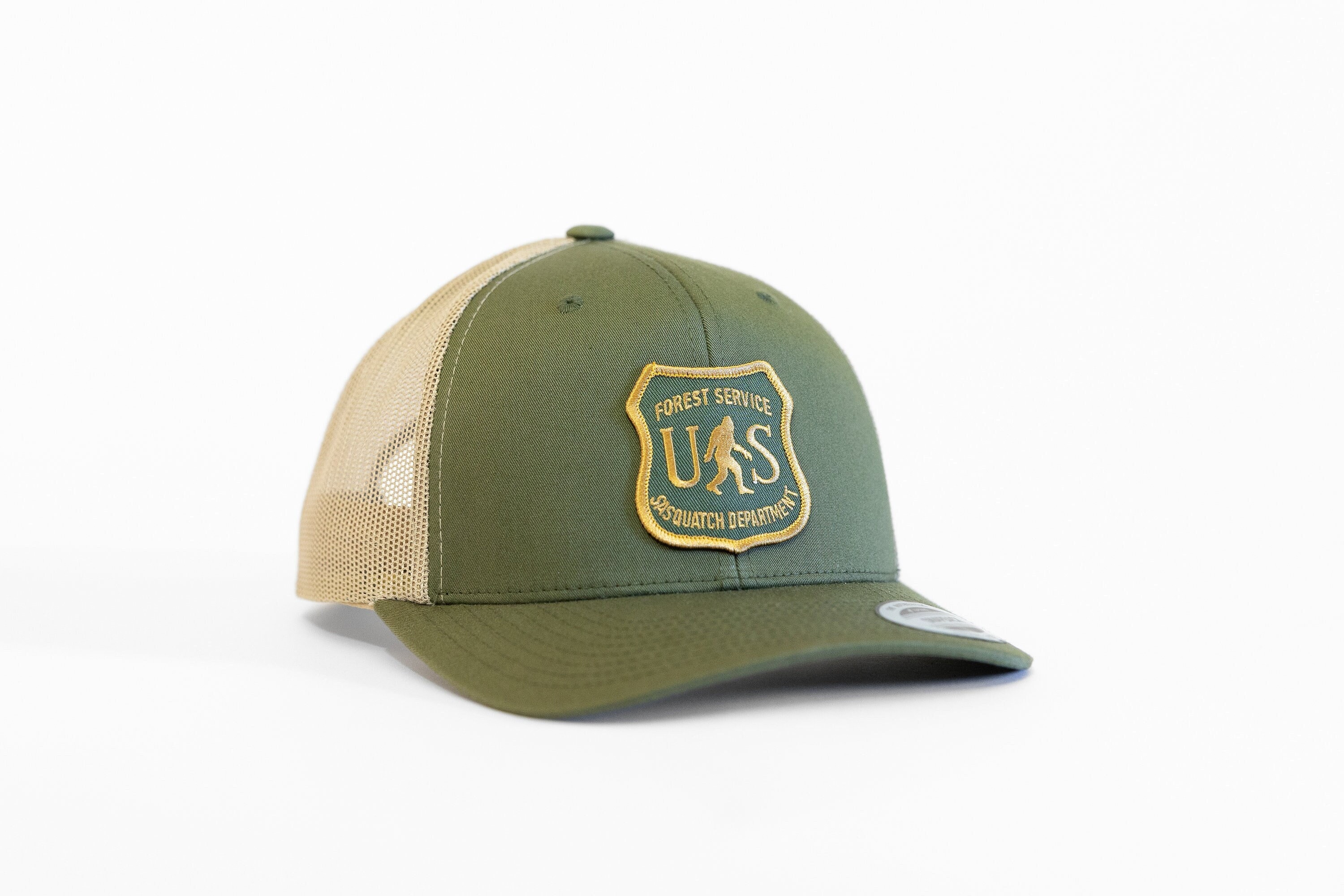 Forest Service Sasquatch Division Bigfoot Hat Richardson 112 Trucker Cap Funny Sasquatch Badge Leather Patch Hat - Richardson 112 – Patch  main image 2
