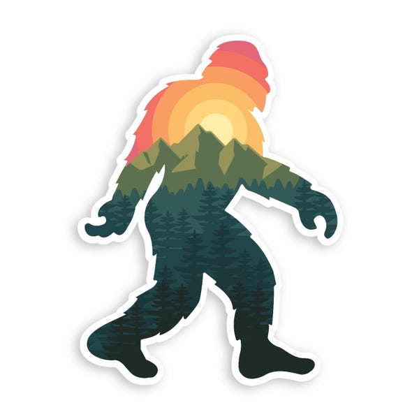Bigfoot Adventure - Waterproof Waterproof Vinyl Sticker, UV resistant Decal