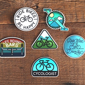 Cycling Sticker Set |  Bike Decals for Car Windows or Water Bottles | Bicycle ride, mountain biker, road cyclist decals