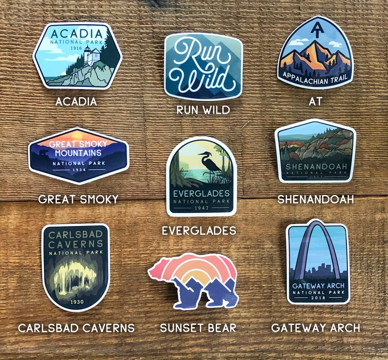 National Park Sticker Set Waterproof Vinyl Sticker, UV resistant NP Decal Choose as few or many of your favorite parks as you like image 5