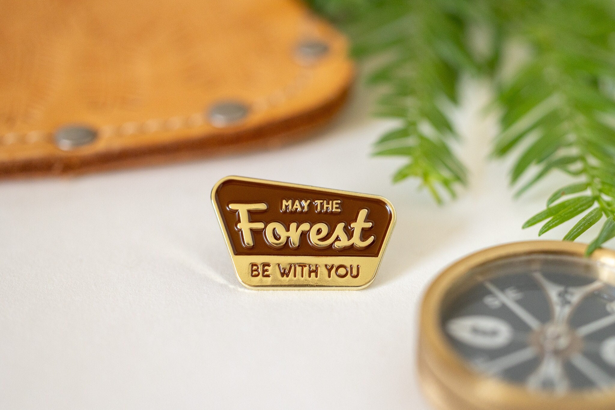 Enamel Pin, May The Forest Be With You | Collectible Lapel Pin | Accessories, Gift for Outdoorsy Hikers and Star Wars Lovers