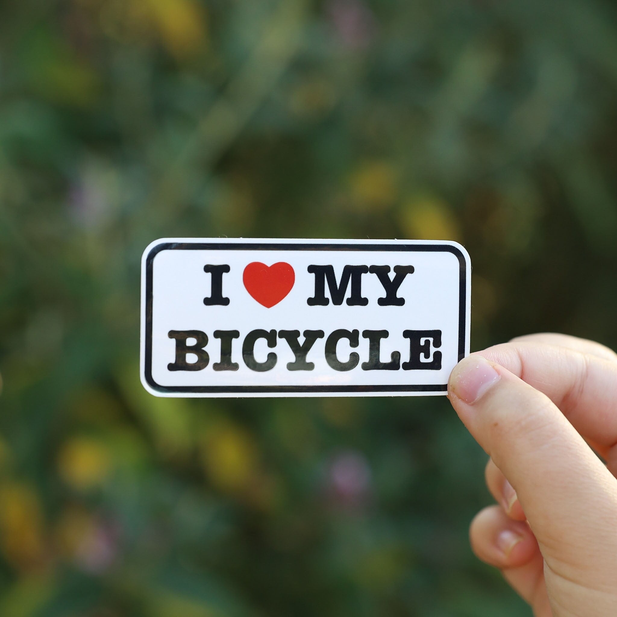 I Heart My Bicycle Sticker: Waterproof Bike Love Decal