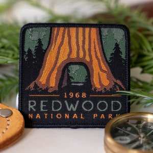 Redwood National Park Patch | Iron on Embroidered Patch | For Iron on or sew on to apparel or bags or any fabric