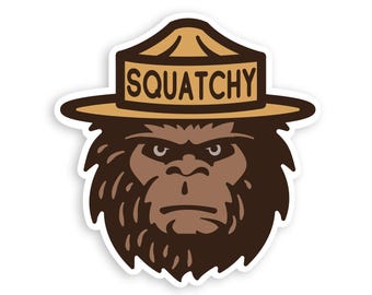 Squatchy, Bigfoot - Waterproof Vinyl Sticker, UV resistant Decal