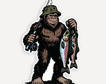 Bigfoot Fishing Sticker