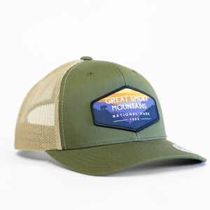 Great Smoky Mountains National Park Hat NP Trucker Hats Great for National Park Enthusiasts Moss/Khaki