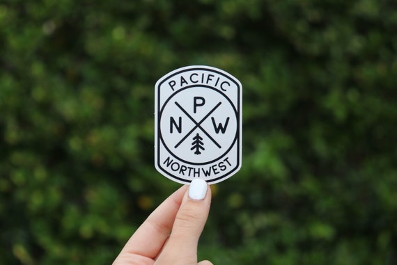 Pacific Northwest Compass Sticker (Black and White)