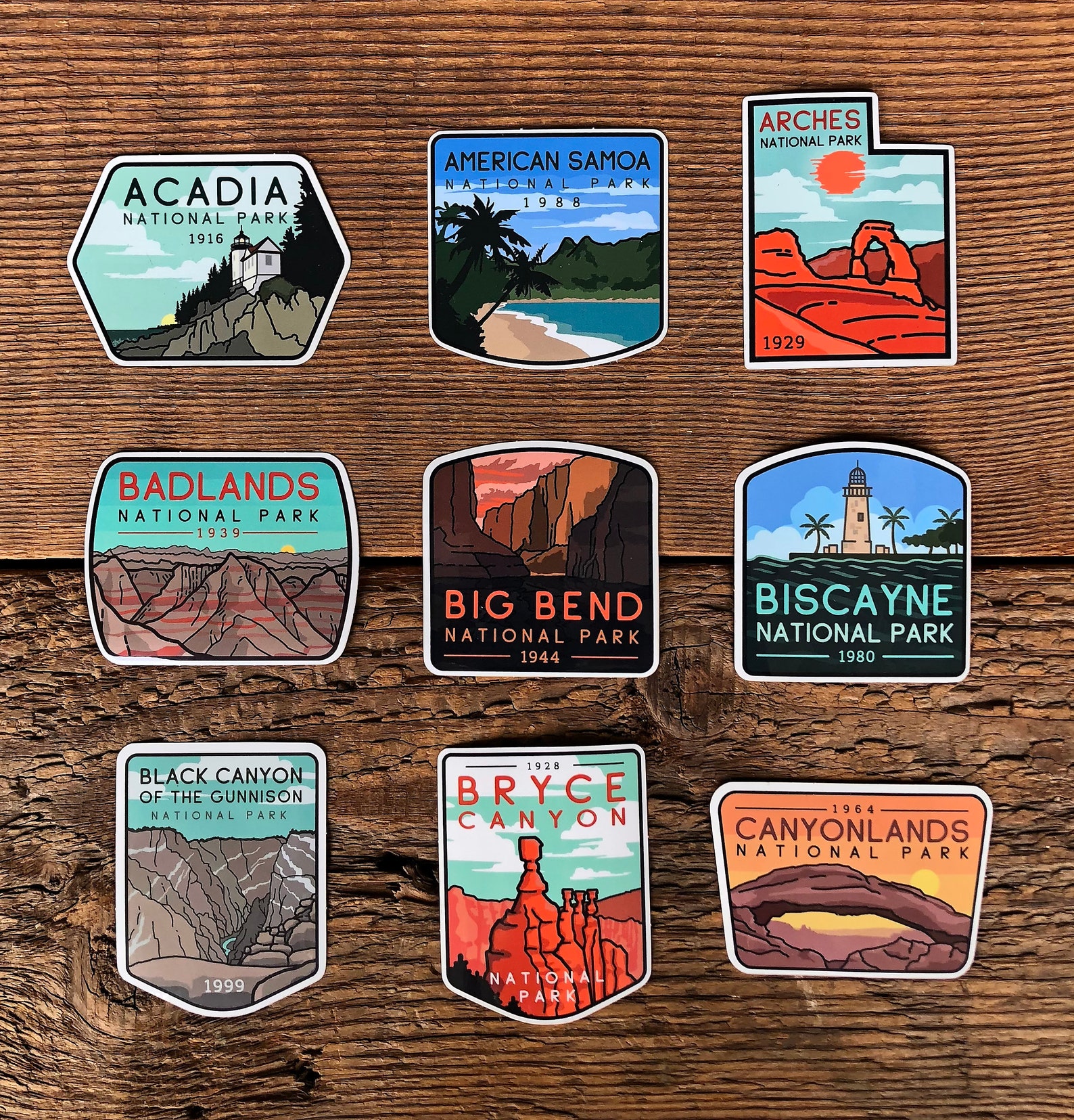 National Park Sticker Set Complete Set of 63 National Park Etsy