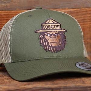 Bigfoot Squatchy Retro Trucker Hat | Snapback Cap | For Sasquatch and Bigfoot fans