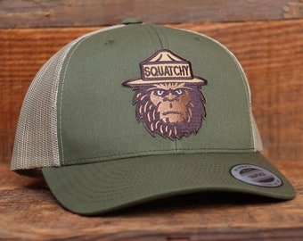 Bigfoot Squatchy Retro Trucker Hat | Snapback Cap | For Sasquatch and Bigfoot fans