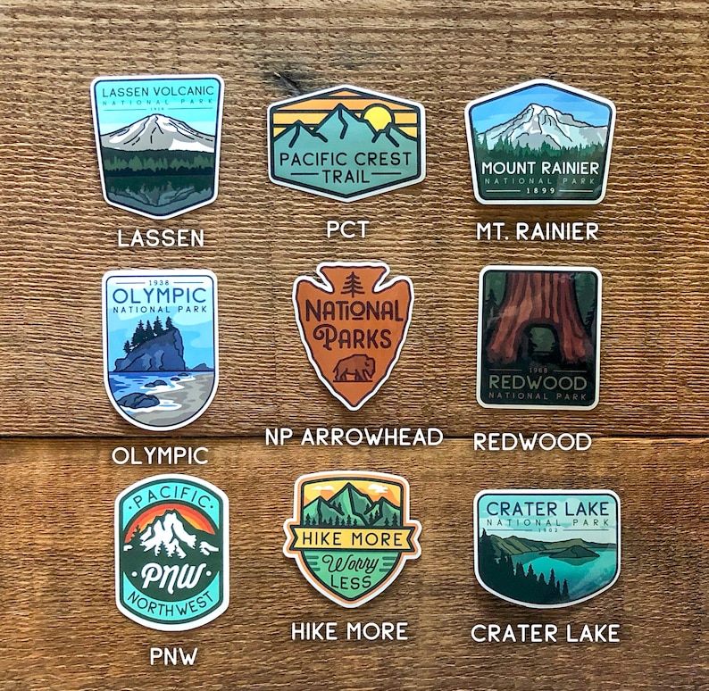 National Park Sticker Set Waterproof Vinyl Sticker, UV resistant NP Decal Choose as few or many of your favorite parks as you like image 3