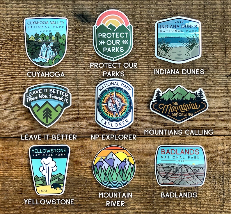 National Park Sticker Set Waterproof Vinyl Sticker, UV resistant NP Decal Choose as few or many of your favorite parks as you like image 7